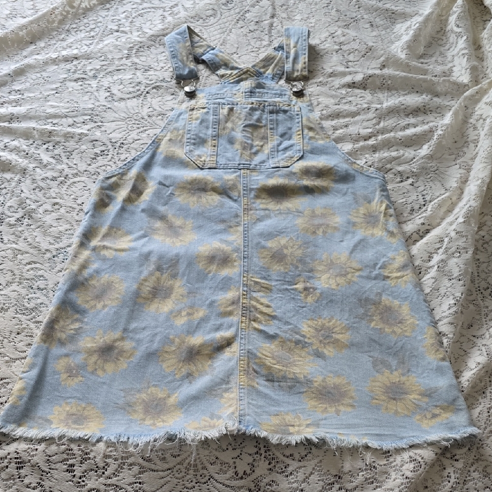 American Eagle Outfitters Blue Sunflower Overalls